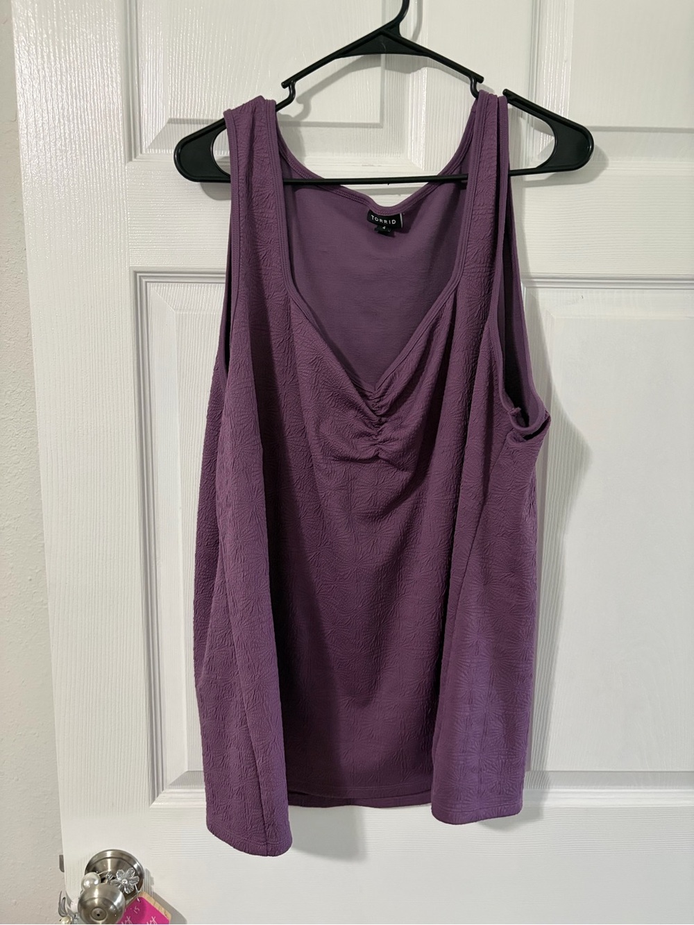 torrid Purple Ruched V-Neck Tank Top